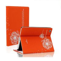 SAVEICON (TM Orange Dandelion Folio PU Leather Stand Case Cover Skin for iPad 2 iPad 3 iPad 4 WiFi 3G 4G LTE with Stand and Sleep/Wake Function
