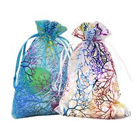 BronaGrand 50pcs Coralline Organza Jewelry Bags Candy Pouch Party Wedding Favor Gift Bag 2 Colors
