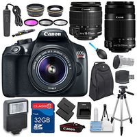 Canon EOS Rebel T6 DSLR Holiday Camera Bundle with EF-S 18-55mm IS II Lens + EF-S 55-250mm IS Lens + 32GB Memory Card + Backpack + Tripod & More!