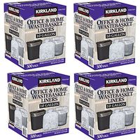 Kirkland Signature Made in USA 10 Gallon Clear Wastebasket Liner Bags for Trash Can 500 Count, - 4 Pack