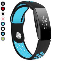 Replacement Bands for Fitbit Inspire HR, Silicone Sport Strap Compatible with Fitbit Inspire/Inspire HR/Ace 2 (Black Blue)