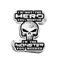 Jarky Love 3 PCs Stickers I'm Not The Hero You Wanted I'm The Monster You Needed 4 × 3 Inch Die-Cut Decals for Laptop Window