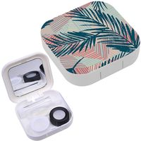 Portable Contact Lens Case Box Travel Kit Mirror + Bottle + Tweezers Container Holder [ Trendy Exotic ]