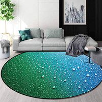 RUGSMAT House Decor Collection Computer Chair Floor Mat,Water Drops Relaxation Rainy Day and Window Romantic Refreshing Droplet Image Pattern Printed Round Carpet for Children Bedroom Play Tent