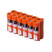 Storacell by Powerpax AA Battery Caddy, Orange, Holds 12 Batteries