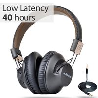 Avantree 40 hr APTX LOW LATENCY Wireless Headphones for TV Watching, Comfortable Bluetooth Over Ear Foldable Headset with Mic, HiFi Music for PC Computer Phone, with NFC, Wired mode - Audition Pro