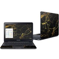 Mightyskins Skin Compatible with Samsung Chromebook 3 11.6" - Black Gold Marble | Protective, Durable, and Unique Vinyl Decal Wrap Cover | Easy to Apply, Remove, and Change Styles | Made in The USA