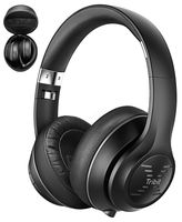 Tribit XFree Tune Bluetooth Headphones Over Ear - Wireless Headphones 40 Hrs Playtime, Hi-Fi Stereo Sound with Rich Bass, Built-in Mic, Soft Earmuffs - Foldable Headset with Carry Case, Black
