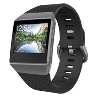 UMTELE Compatible for Fitbit Ionic Bands, Silicone Band Soft Flexible Sport Strap Accessories Bracelet with Dual Buckle Replacement for Fitbit Ionic Smart Watch, Large, Orange