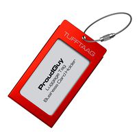 Luggage Tag Business Card Holder TUFFTAAG SINGLE Travel ID Bag Tag - Red
