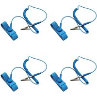 Harper Grove ESD Anti-Static Bracelet, Adjustable Anti Shock Grounding Wristband Strap, Blue (4 Pack)