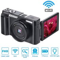 Digital Camera Vlogging Camera, KENUO FHD 1080p Video Camera MAX 24.0MP 3.0 Inch 180°Rotation Flip Screen 16X Digital Zoom Camera