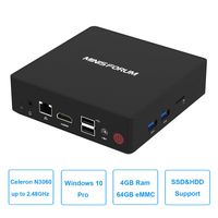 N36 Mini PC Intel N3060 Processor(up to 2.48GHz) Mini Computer, 4GB RAM 64GB eMMC, 4K, 1000M LAN, 2.4/5G WiFi, BT4.2, HDMI&VGA Port Support Windows 10 Pro/Auto Power On