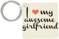 3dRose I Love My Awesome Girlfriend Key Chains, 2.25" x 2.25", Set of 2 (kc_202787_1)