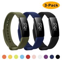 NANW Bands Compatible with Fitbit Inspire HR Bands/Fitbit Inspire Band, 3-Pack Adjustable Soft Silicone Inspire Straps for Women Men Sports Replacement Accessories Bands for Inspire/Inspire HR, Larg