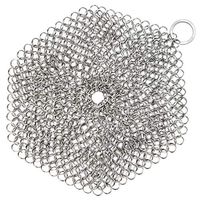 GAINWELL Stainless Steel Chainmail Scrubber Steel Cast Iron Cleaner 8in