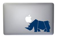 Cubist Rhino Vinyl Decal for Macbook, Laptop or other device 5 Inch (dark blue)