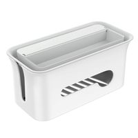 MoKo Cable Box, Cable Management Box Power Cord Organizer Storage Holder for Power Strip, Charger, Extension Cable, Data Cable, TV Wire,USB Hub to Cover and Hide, White