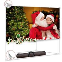 Projector Screen with Trapezoid Stand 100 inch 16:9 HD 4K 2-in-1 Outdoor Indoor Movie Projection for Camping,Recreational Events, Home Theater, Gaming Wrinkle-Free Portable Projection Screen