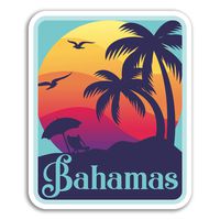 2 x 10cm Bahamas Vinyl Stickers - Sunset Travel Sticker Laptop Luggage #18155 (10cm Tall)