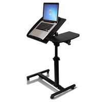 Fheaven Mobile Laptop Desk Rolling Cart, Height-AdjustableStanding Table, Stand Laptop Desk with Casters and Side Stable for Home Office (black)
