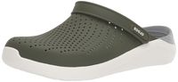 Crocs  LiteRide Clog Shoe, Army Green/White, 7 US Women / 5 US Men M US