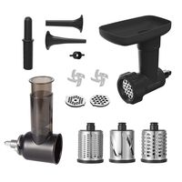InnoMoon Food Slicer Shredder & Meat Grinder Attachment Pack for KitchenAid Stand mixer, with Sausage Filler Tube,Work as Salad Maker & Food Processor Grater