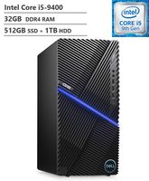 2019 Dell Inspiron G5 Tower 5090 Gaming Desktop PC, Intel Core i5-9400 2.90GHz, NVIDIA GeForce GTX 1650 4 GB, 32GB DDR4 RAM, 512GB SSD + 1TB HDD, 802.11ac + Bluetooth, HDMI, DisplayPort, Windows 10