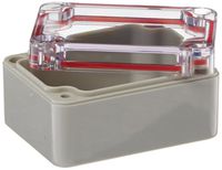 Serpac RB22-1TC1BG Polycarbonate Plastic Enclosure, 2.55" Length x 1.97" Width x 1-3/8" Height, Top Clear/Bottom Gray