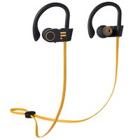 Bluetooth Headphones by FLUID + FORM - Upgraded IPX7 Water Resistant - Advanced Plotting Process Circuit Board - New TPU Comfort Earhooks - Premium HD Noise Cancelling w/Mic Bluetooth Earbuds(Orange)