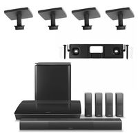 Bose Lifestyle 650 Home Entertainment System with Ceiling Brackets (1 OmniJewel Center Channel Wall Bracket & 4 OmniJewel Ceiling Brackets) - Black