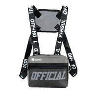 Trido Universal Chest Rig Bag Adjustable Functional Shoulder Pack Walkie Talkie Harness Radio Holster Holder for Men Women (Grey)