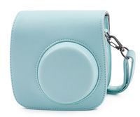 Phetium ICE Blue Protective Case for Fujifilm Instax Mini 9 Mini 8 Mini 8+, Soft PU Leather Bag with Pocket and Removable Shoulder Strap(Ice Blue)