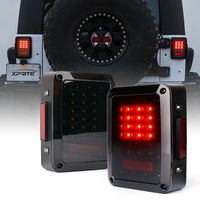 Xprite Bold Series Smoke Lens LED Tail Lights w/Red Brake Rear Light, Turn Signal & Back Up Light for Jeep Wrangler JK JKU 2007-2018
