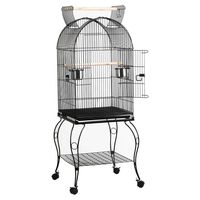 Yaheetech 59-Inch Rolling Standing Medium Dome Open Top Bird Cage for Parrots Cockatiels Sun Conures Parakeets Lovebirds Budgies Finches Canary Pet Bird Cage with Removable Stand