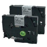 QPMY 2 Pack Compatible for Brother P-Touch Laminated TZe TZ Label Tape Cartridge 12mm x 8m (TZe-135 White on Clear)