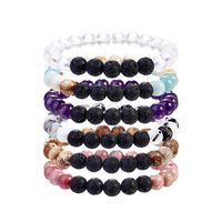 HOMEYU Women Men Lava Rock Stones Aromatherapy Essential Oil Diffuser Bracelet Natural Gemstones Beads