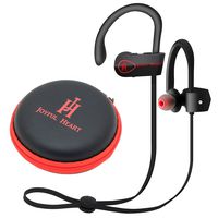 Bluetooth Headphones Wireless Earbuds with Mic - Joyful Heart JH900 Waterproof Sport Headset, Noise Cancelling, Slim Light Earphone for Workout, 6-8 Hr Battery (Black-Red)