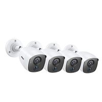 ANNKE CCTV Camera System 1080P HD Add-on PIR Security Camera, 4×1080P HD Weatherproof Outdoor Bullet Surveillance Camera with EXIR LED, PIR Detection, White Light Alarm