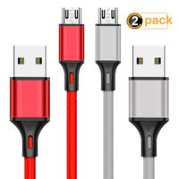 Charger Cable for Xbox One Controller - 2 Pack 10FT Nylon Braided Micro USB 2.0 Charge and Play Data Sync Cord for Xbox One S/X, Playstation 4, dualshock 4 Controller, Samsung, Android Phone