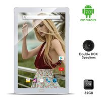 Kivors 10" Inch Touch Screen Tablet - Android 7.0 Nougat-2GB RAM + 32GB ROM - Quad Core Unlocked WiFi Tablets - IPS 1280x800 HD - Dual Camera - GPS WiFi Android Tablets(Silver)