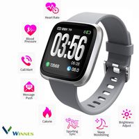 Sport Watch,Winnes 1.3inch Touch Screen Fitness Health Tracker Smart Watch Sports Bracelet - Calories Pedometer Heart Rate Blood Pressure Sleep Monitor Call,SMS Gift for Men Women Android&iOS (Silver)