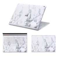 MasiBloom 3 in 1 Laptop Sticker Decal for 13.5" 13 inch Microsoft Surface Book 2015 Released Protective Cover Skin (Decal- Marble White)