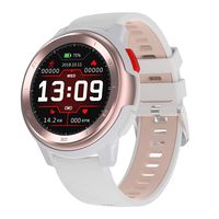 Men Smart Watch DT68 ECG Heart Rate Blood Pressure Monitor IP68 Waterproof Fitness Tracker Wristband Multi Dial Faces Bluetooth Wristwatch Smart Band Sport Smartwatch for iOS Android (White)