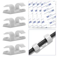 Self Adhesive Cable Clips Black Management Wire Clip Cord Holder 40 Pack (White)
