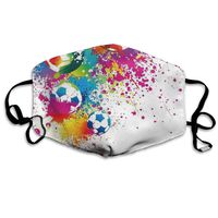 XZX2018 Anti-dust Solid Polyester Warm Fashion Earloop Adjustable Reusable Paint Splash Football Mouth Face Masks for Women and Men