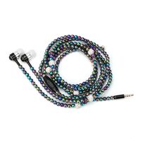 Hunputa Fashion 3.5mm In ear Stereo Magnetic Ear Bud Pearl Necklace Headphone Headset Super Bass Music Earphone Earbuds for Womens Gift (deep blue)