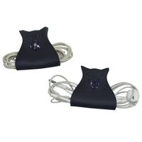 Hide & Drink Owl Shaped Cord Keeper (Cord Clam) 2-Pack Handmade Slate Blue