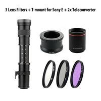 Lightdow 420-1600mm F/8.3-16 Super Telephoto Manual Zoom Lens + 67mm UV/CPL/FLD Filter Kit for Sony A9, A7S II, A7R II, A7S, A7R, A7 II, A7, A6500, A6300, A6000, A5100, A5000 etc