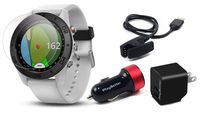 Garmin Approach S60 (White) Golf GPS Watch Power Bundle | Includes PlayBetter HD Screen Protectors & USB Charging Adapters | Auto-Shot Tracking, 40,000+ Pre-Loaded Courses | 010-01702-01